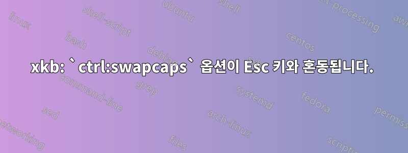 xkb: `ctrl:swapcaps` 옵션이 Esc 키와 혼동됩니다.