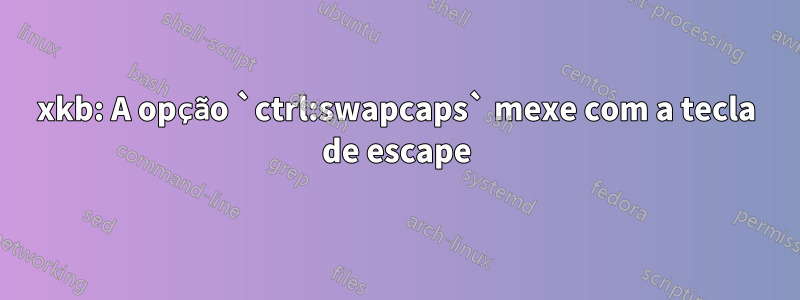 xkb: A opção `ctrl:swapcaps` mexe com a tecla de escape