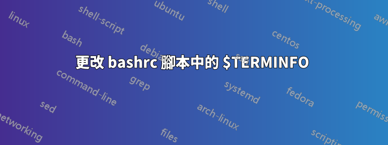 更改 bashrc 腳本中的 $TERMINFO