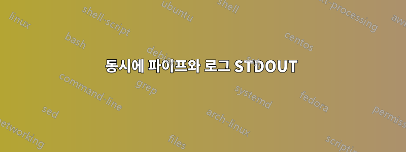 동시에 파이프와 로그 STDOUT