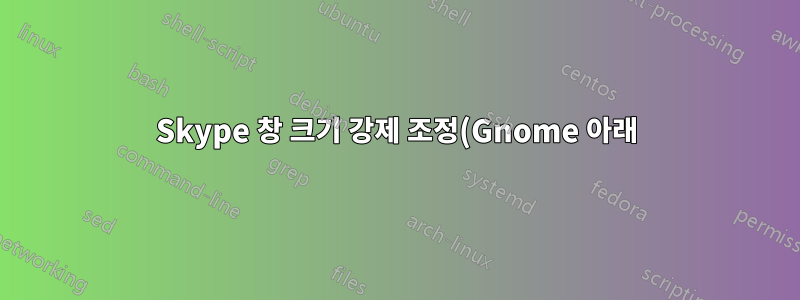 Skype 창 크기 강제 조정(Gnome 아래)