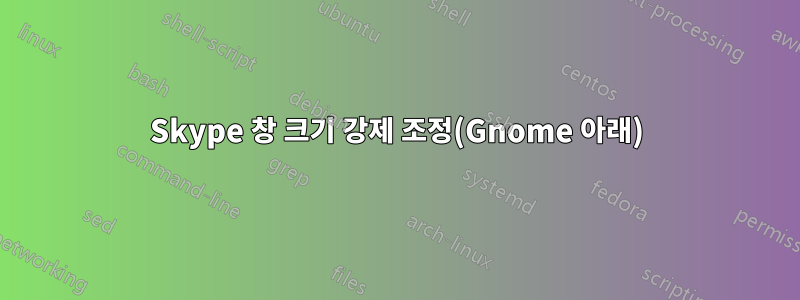 Skype 창 크기 강제 조정(Gnome 아래)