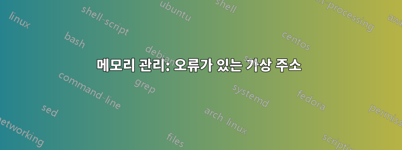 메모리 관리: 오류가 있는 가상 주소