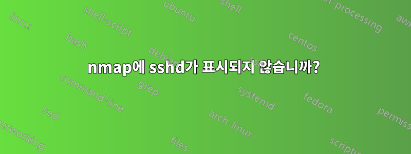 nmap에 sshd가 표시되지 않습니까?