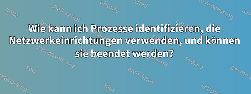 Wie kann ich Prozesse identifizieren, die Netzwerkeinrichtungen verwenden, und können sie beendet werden?