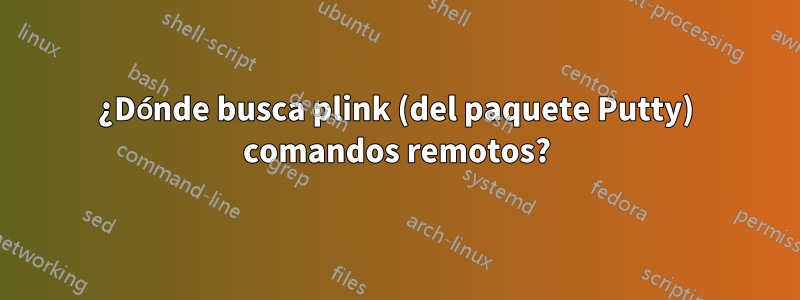 ¿Dónde busca plink (del paquete Putty) comandos remotos?