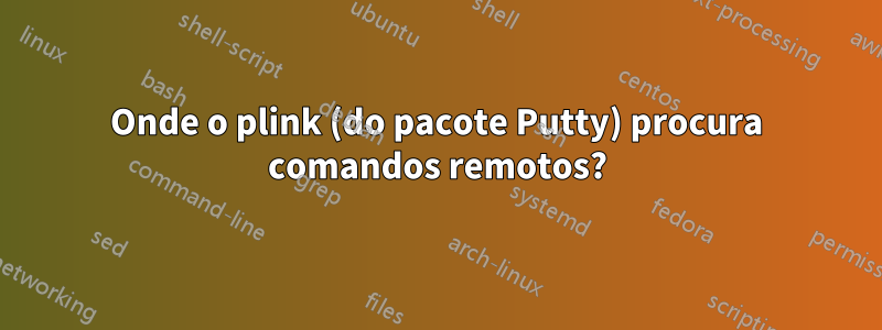 Onde o plink (do pacote Putty) procura comandos remotos?