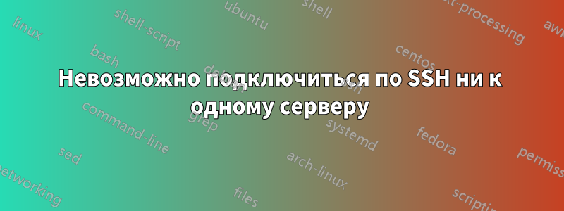 Невозможно подключиться по SSH ни к одному серверу