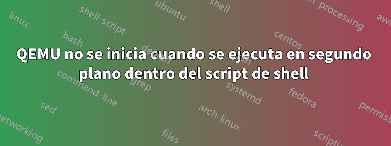QEMU no se inicia cuando se ejecuta en segundo plano dentro del script de shell