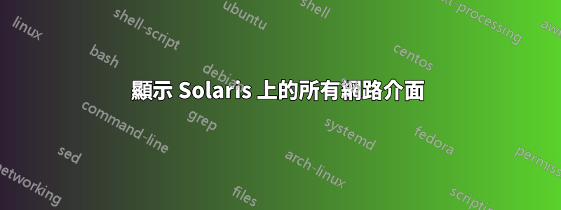 顯示 Solaris 上的所有網路介面