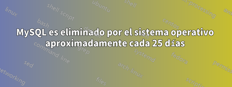 MySQL es eliminado por el sistema operativo aproximadamente cada 25 días