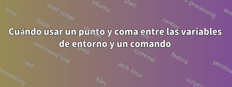 Cuándo usar un punto y coma entre las variables de entorno y un comando