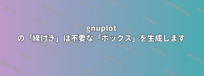 gnuplot の「線付き」は不要な「ボックス」を生成します