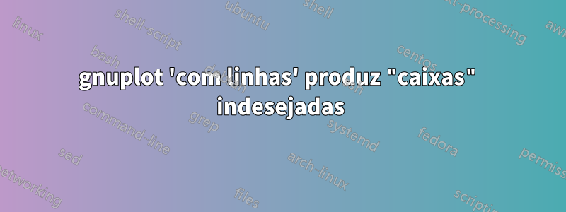 gnuplot 'com linhas' produz "caixas" indesejadas