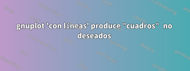gnuplot 'con líneas' produce "cuadros" no deseados