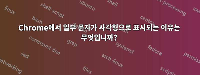 Chrome에서 일부 문자가 사각형으로 표시되는 이유는 무엇입니까?