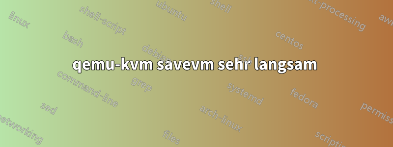 qemu-kvm savevm sehr langsam