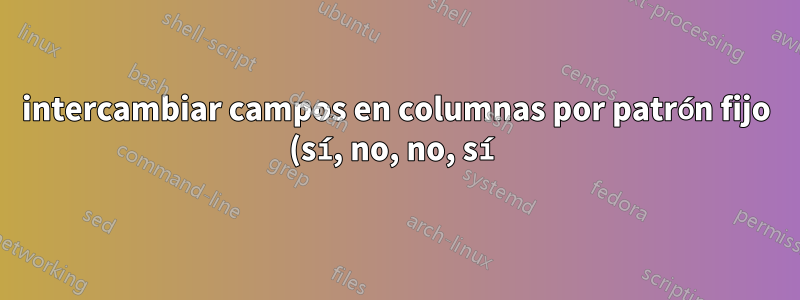 intercambiar campos en columnas por patrón fijo (sí, no, no, sí)