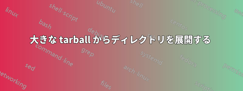 大きな tarball からディレクトリを展開する