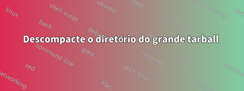 Descompacte o diretório do grande tarball