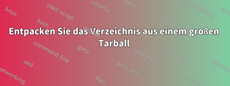 Entpacken Sie das Verzeichnis aus einem großen Tarball