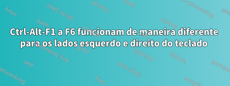 Ctrl-Alt-F1 a F6 funcionam de maneira diferente para os lados esquerdo e direito do teclado