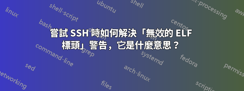 嘗試 SSH 時如何解決「無效的 ELF 標頭」警告，它是什麼意思？