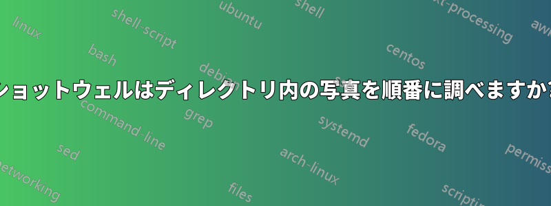 ショットウェルはディレクトリ内の写真を順番に調べますか?