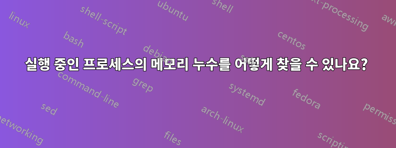 실행 중인 프로세스의 메모리 누수를 어떻게 찾을 수 있나요?
