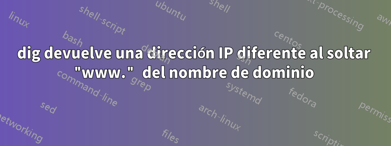 dig devuelve una dirección IP diferente al soltar "www." del nombre de dominio