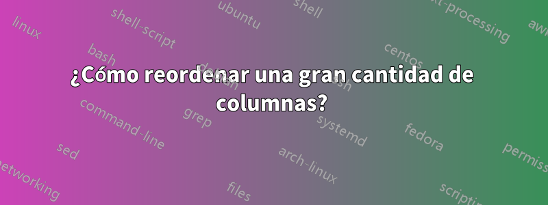 ¿Cómo reordenar una gran cantidad de columnas?