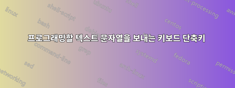 프로그래밍할 텍스트 문자열을 보내는 키보드 단축키