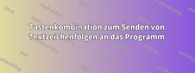Tastenkombination zum Senden von Textzeichenfolgen an das Programm