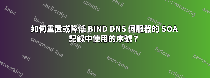 如何重置或降低 BIND DNS 伺服器的 SOA 記錄中使用的序號？