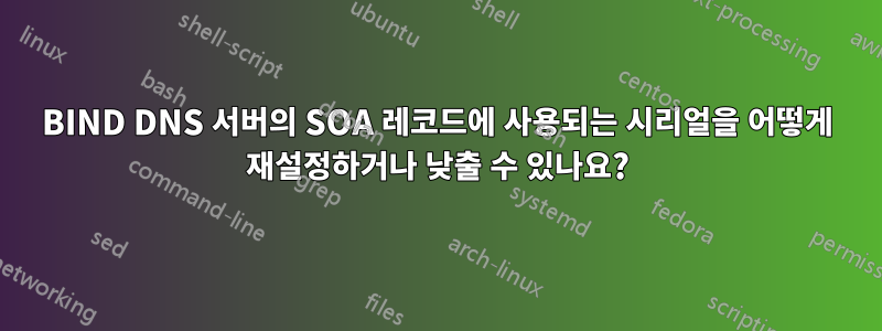 BIND DNS 서버의 SOA 레코드에 사용되는 시리얼을 어떻게 재설정하거나 낮출 수 있나요?