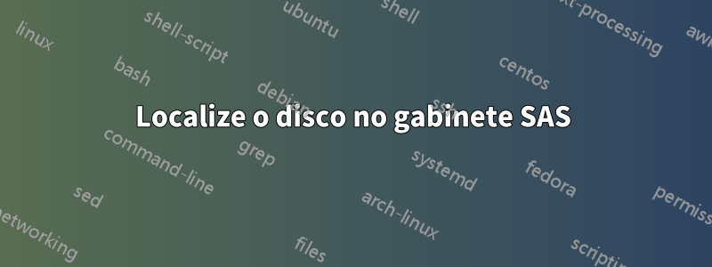 Localize o disco no gabinete SAS