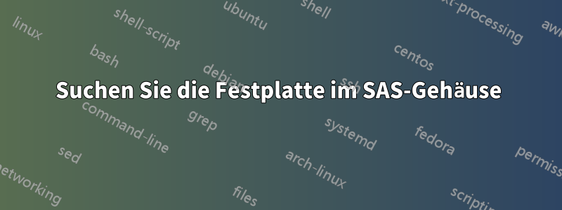 Suchen Sie die Festplatte im SAS-Gehäuse