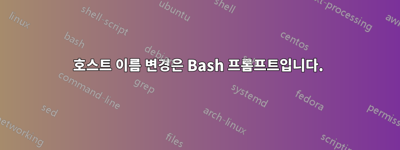 호스트 이름 변경은 Bash 프롬프트입니다.
