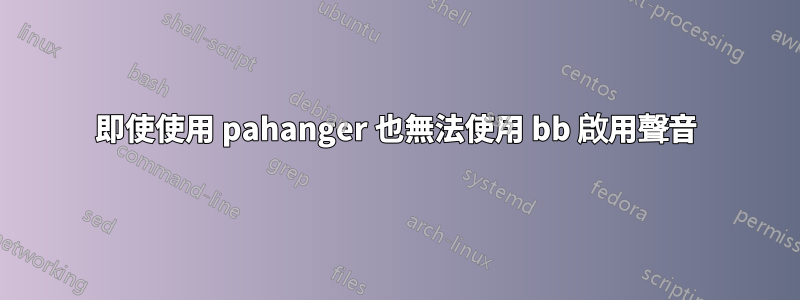 即使使用 pahanger 也無法使用 bb 啟用聲音