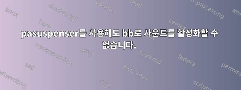 pasuspenser를 사용해도 bb로 사운드를 활성화할 수 없습니다.
