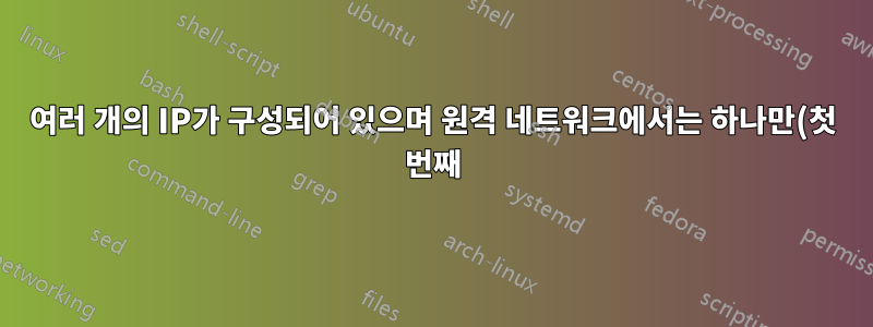 여러 개의 IP가 구성되어 있으며 원격 네트워크에서는 하나만(첫 번째)만 연결할 수 있습니다.