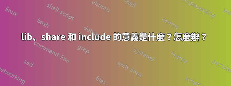 lib、share 和 include 的意義是什麼？怎麼辦？