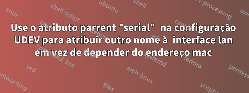 Use o atributo parrent "serial" na configuração UDEV para atribuir outro nome à interface lan em vez de depender do endereço mac