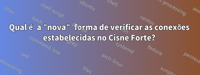 Qual é a "nova" forma de verificar as conexões estabelecidas no Cisne Forte?