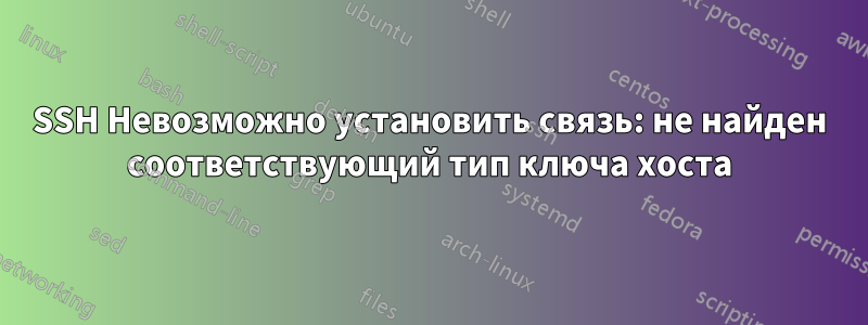 SSH Невозможно установить связь: не найден соответствующий тип ключа хоста