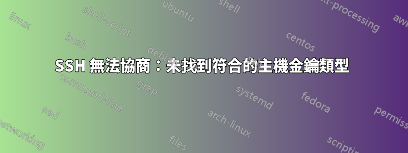 SSH 無法協商：未找到符合的主機金鑰類型