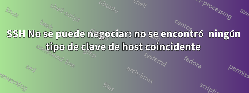 SSH No se puede negociar: no se encontró ningún tipo de clave de host coincidente
