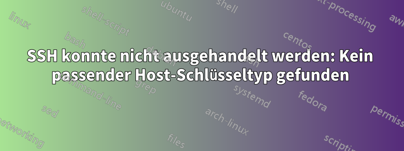 SSH konnte nicht ausgehandelt werden: Kein passender Host-Schlüsseltyp gefunden
