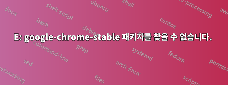 E: google-chrome-stable 패키지를 찾을 수 없습니다.