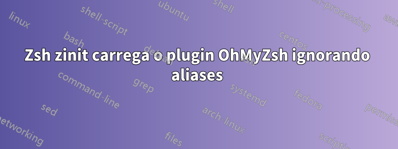 Zsh zinit carrega o plugin OhMyZsh ignorando aliases